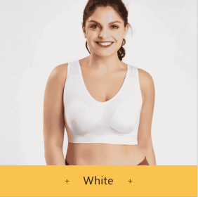 Sports Bra No Steel Ring Chest Wrap No Trace Female Underwear Beauty Yoga Back Shockproof (Option: White-2XL)