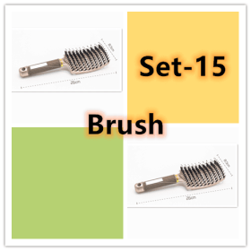 Hairbrush Anti Klit Brushy Haarborstel Women Detangler Hair Brush Bristle Nylon Scalp Massage  Teaser Hair Brush Comb (Option: Set 15-Brush-Set)